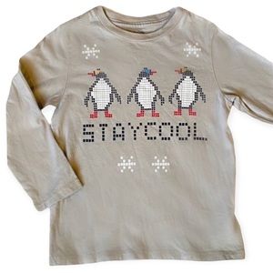 Baby Gap Toddler Christmas Penguin Long Sleeve Top size little boy 4 - holidays